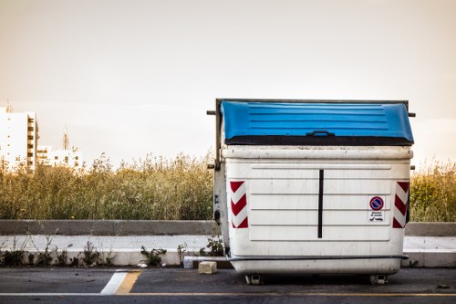 A domestic skip in a Staines residential area