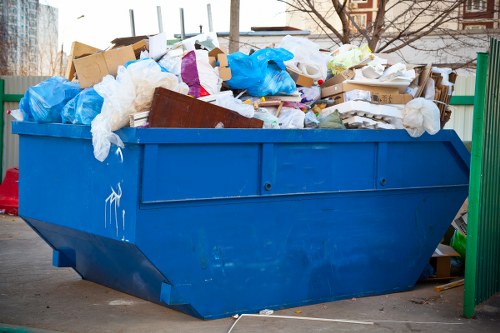 Sorting different types of demolition waste