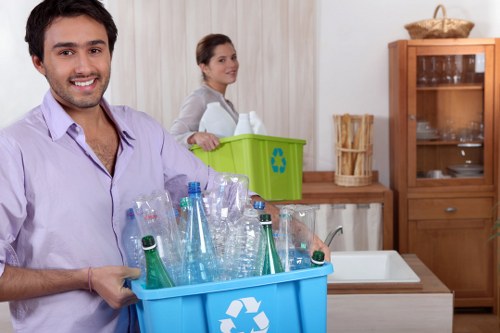 Professional team handling residential waste removal