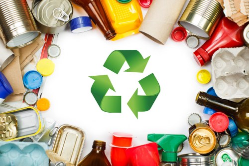 Various types of construction waste materials
